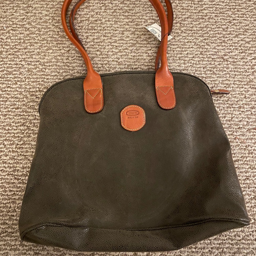 Beautiful RARE Bric’s Olive leather bag